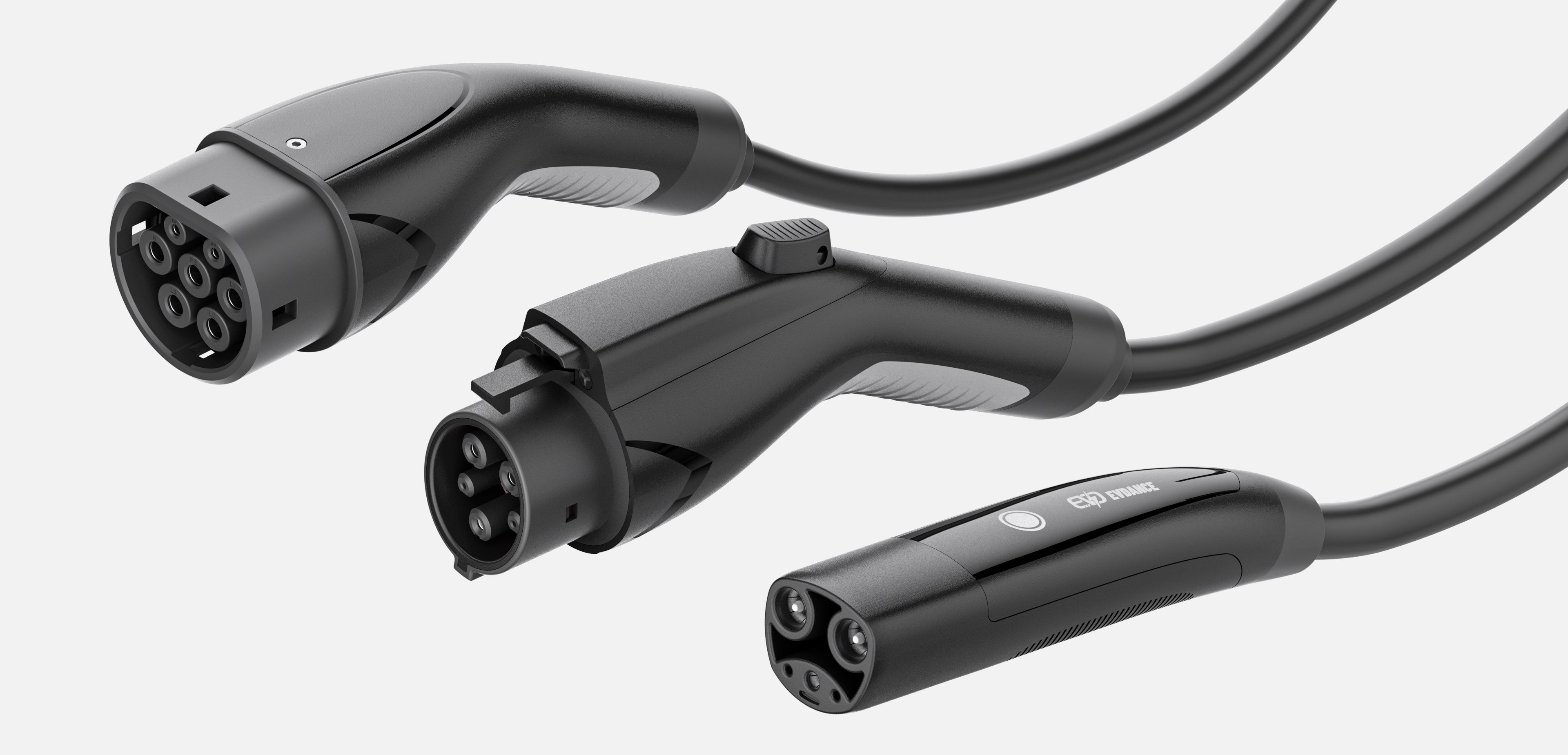 3 different kinds of EV plugs.
