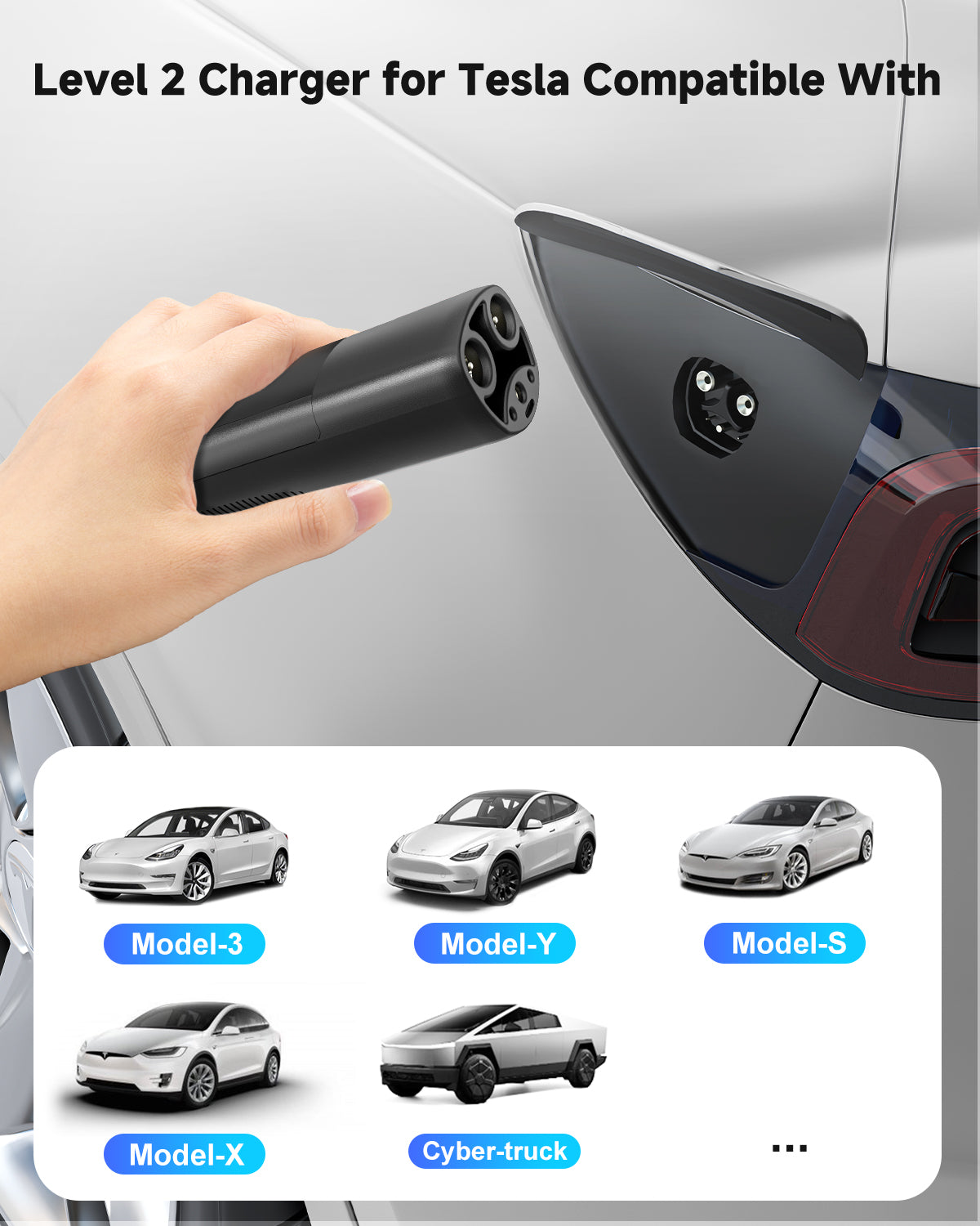 EVDANCE 240V 40A Portable Home 2 in 1 EV Charger For Tesla