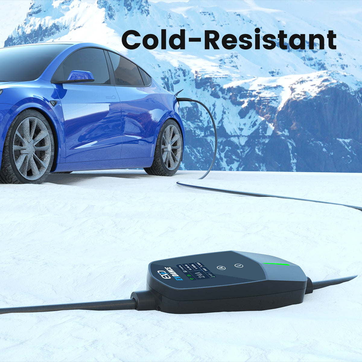EVDANCE Level 2 NEMA 10-30 Plug 24A Tesla Portable Electric Vehicle Charger -122 Degrees Fahrenheit Cold Resistant | EVDANCE