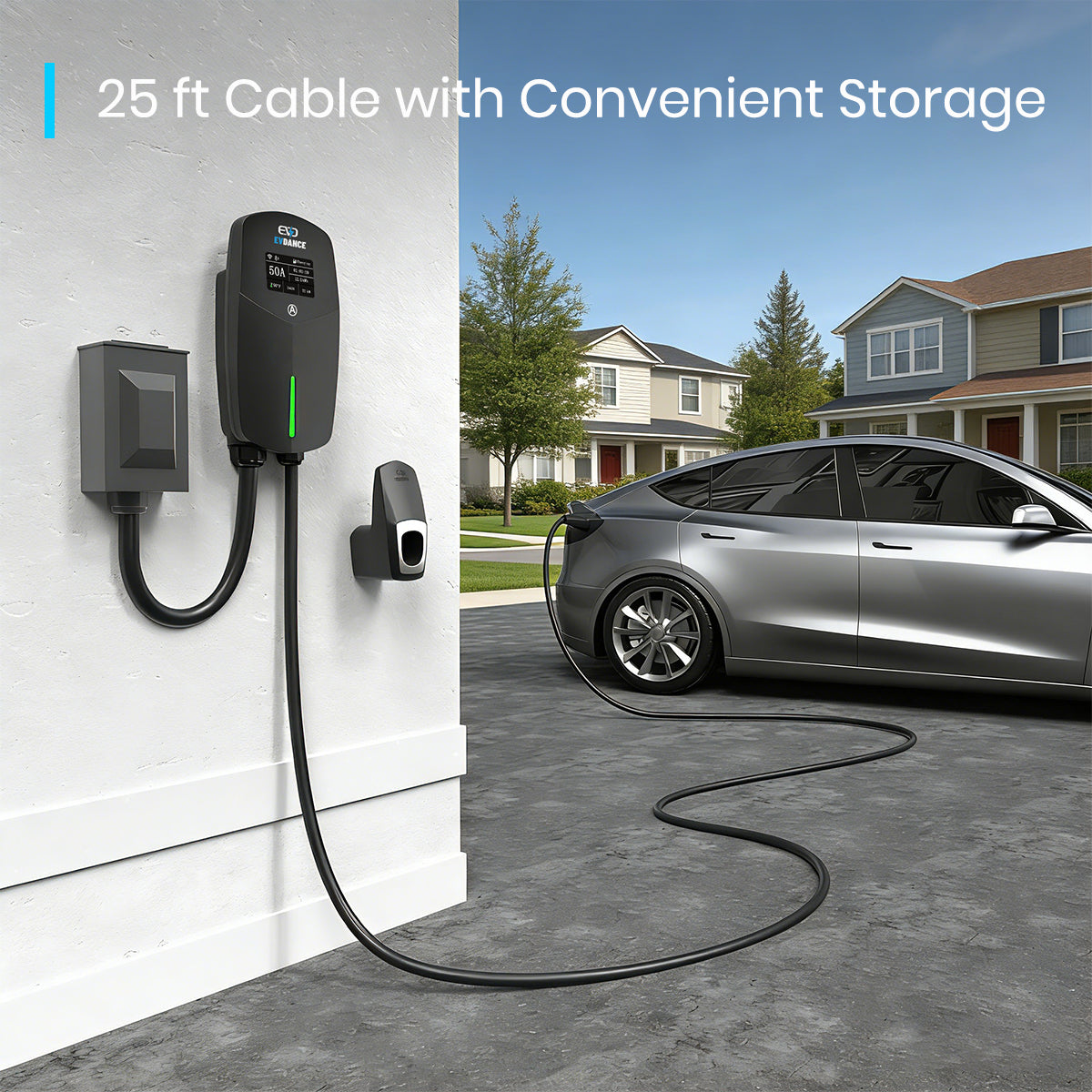 EVDANCE Flux Pro Home Level 2 NACS/Tesla EV Charging Station Wifi Enabled ETL Certified