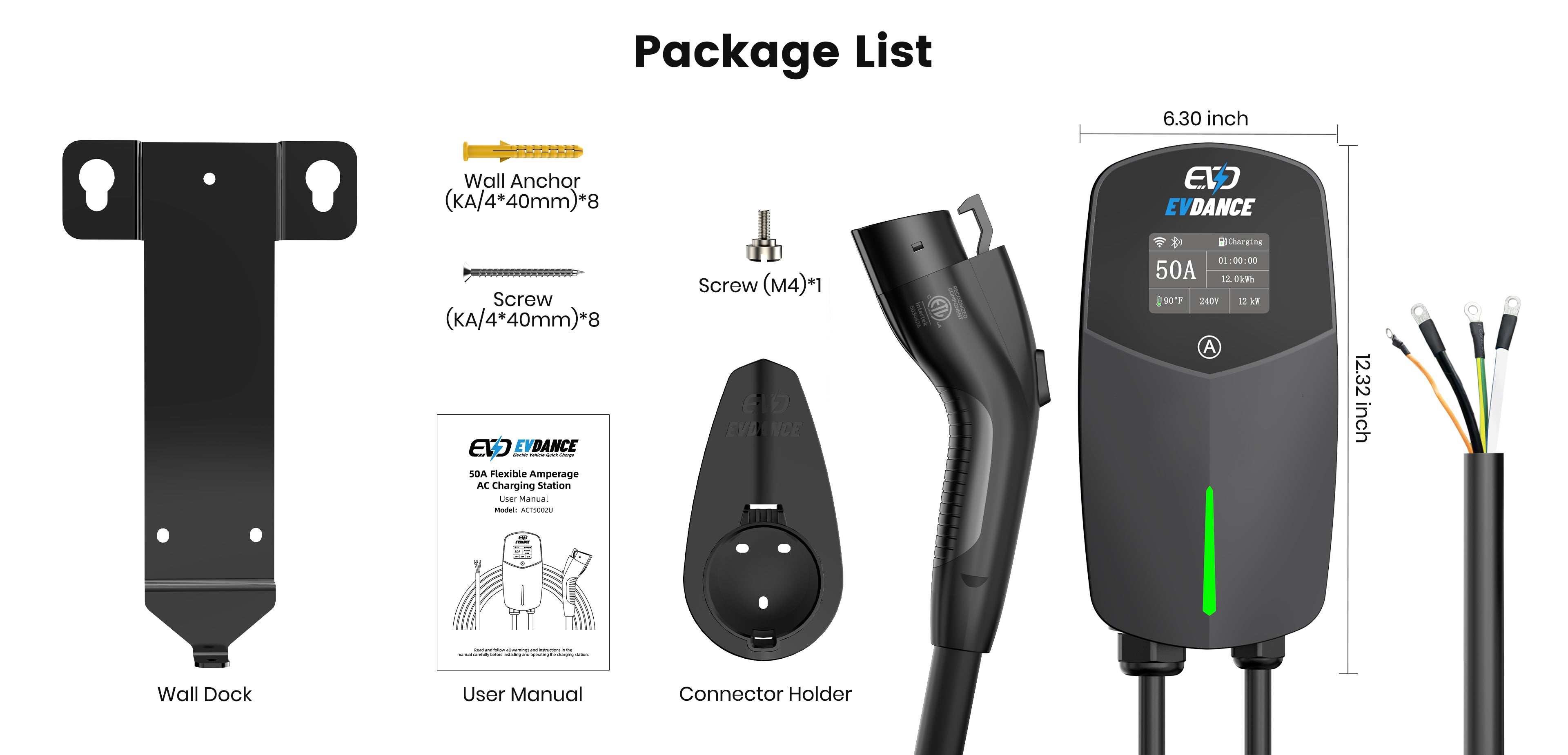 EVDANCE Flux Pro Home Level 2 J1772 EV Charging Station Wifi Enabled ETL Certified