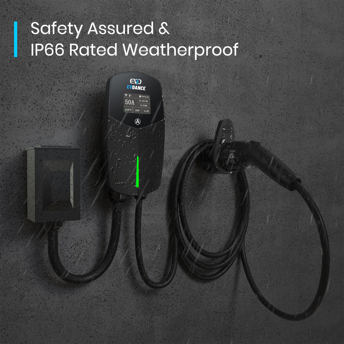 EVDANCE 240V 40A Tragbares 2-in-1-EV-Ladegerät für Tesla