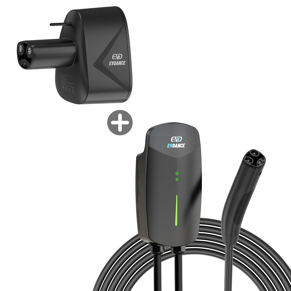 EVDANCE Flux Pro Level 2 NEMA 14-50 Plug 40A NACS(Tesla) Home EV Charger + J1772 To NACS Adapter 50A Max