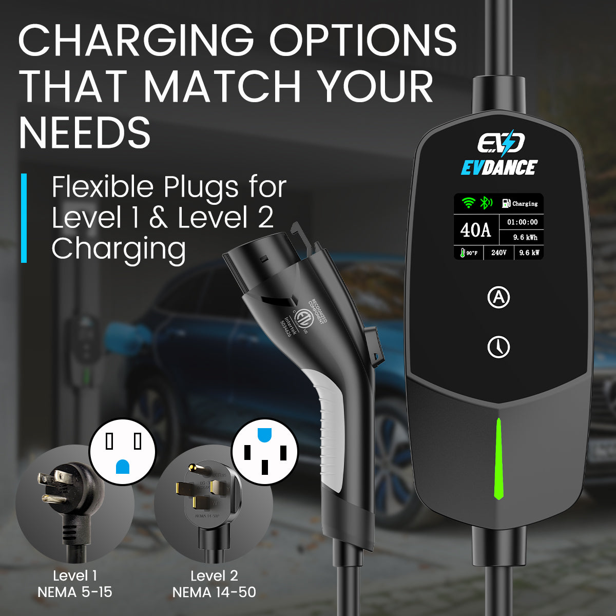 EVDANCE Level 2 EV Charger EVSE | ETL Certified
