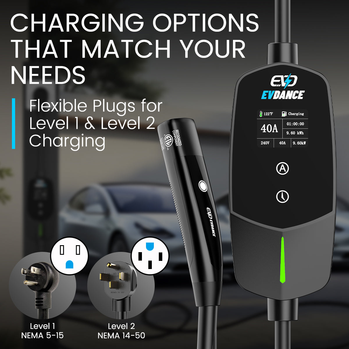 EVDANCE Level 2 EV Charger EVSE | ETL Certified