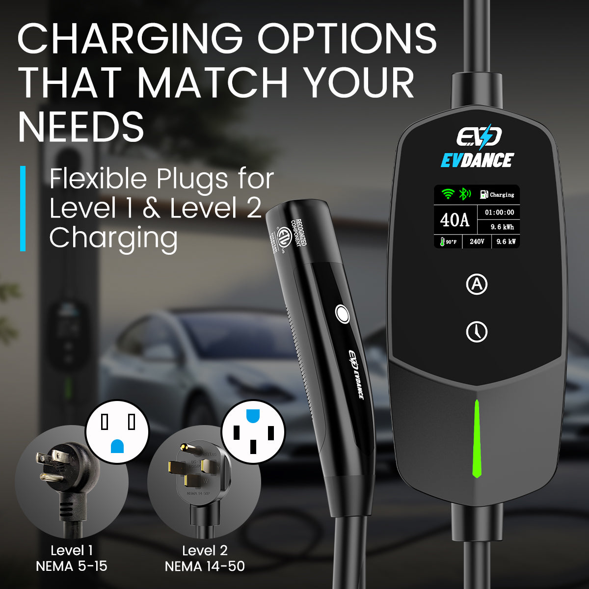 EVDANCE Level 2 EV Charger EVSE | ETL Certified