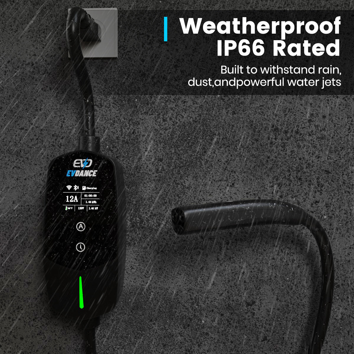 EVDANCE Flux Level 1 NEMA 5-15 Plug 12A NACS/Tesla Portable EV Charger