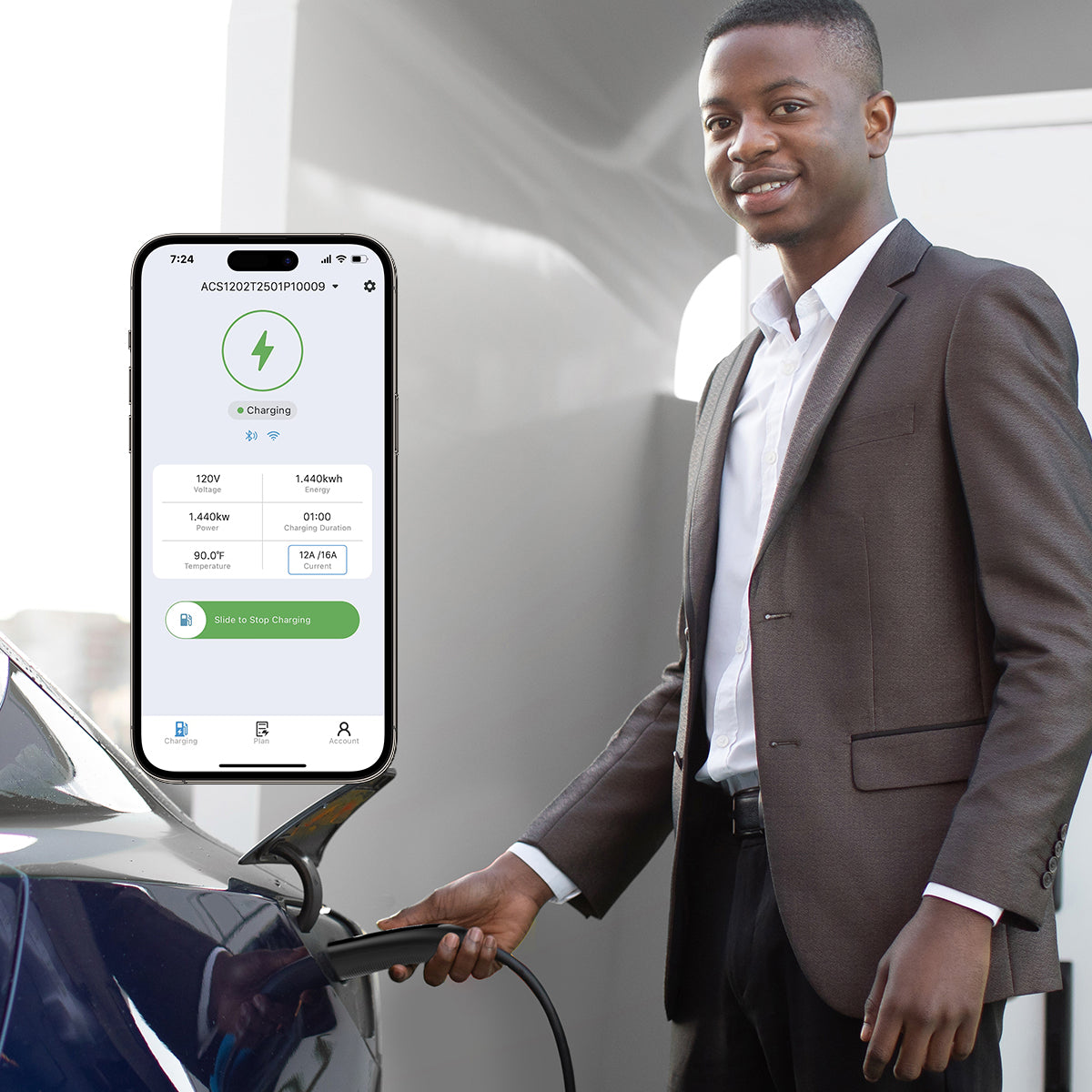 EVDANCE Flux Level 1 NEMA 5-15 Plug 12A NACS/Tesla Portable EV Charger