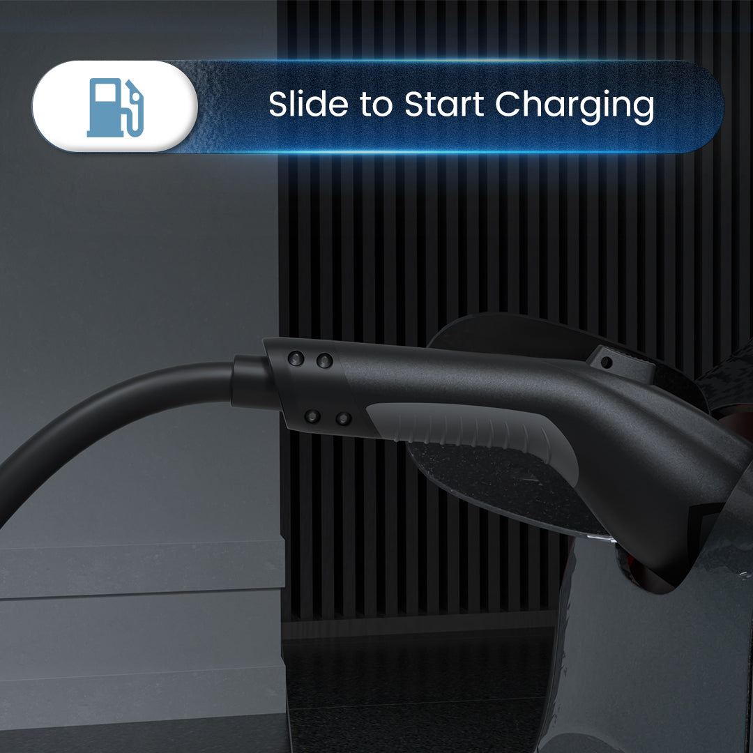 Swipe on the EVDANCE APP to start charging the EV.
