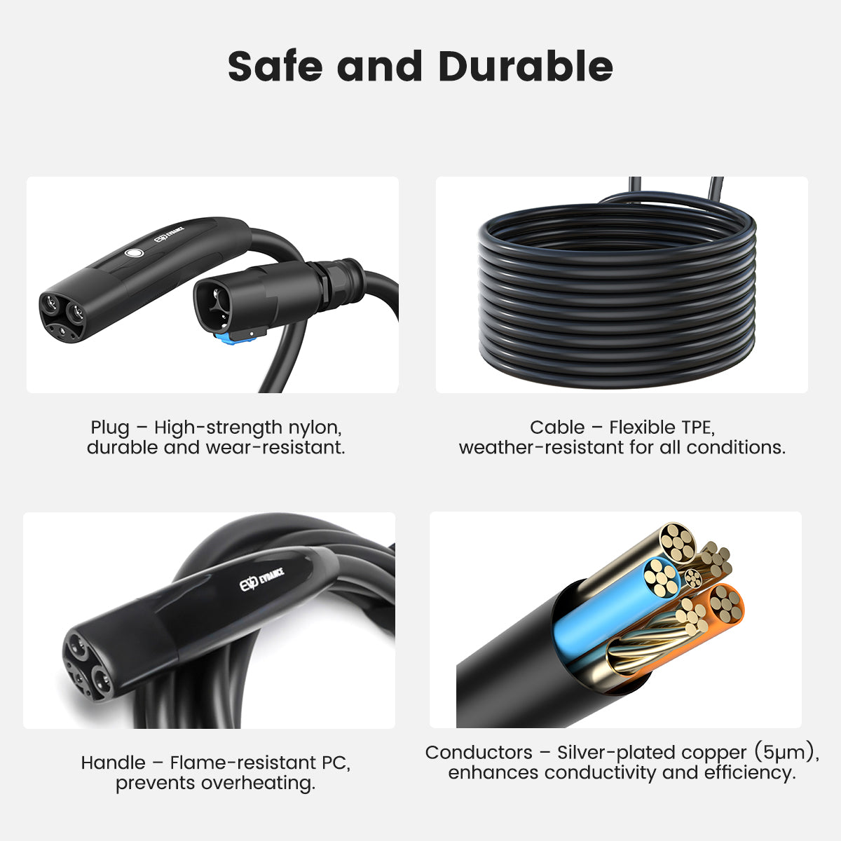 Câble/rallonge de charge EVDANCE 50 A pour Tesla EV