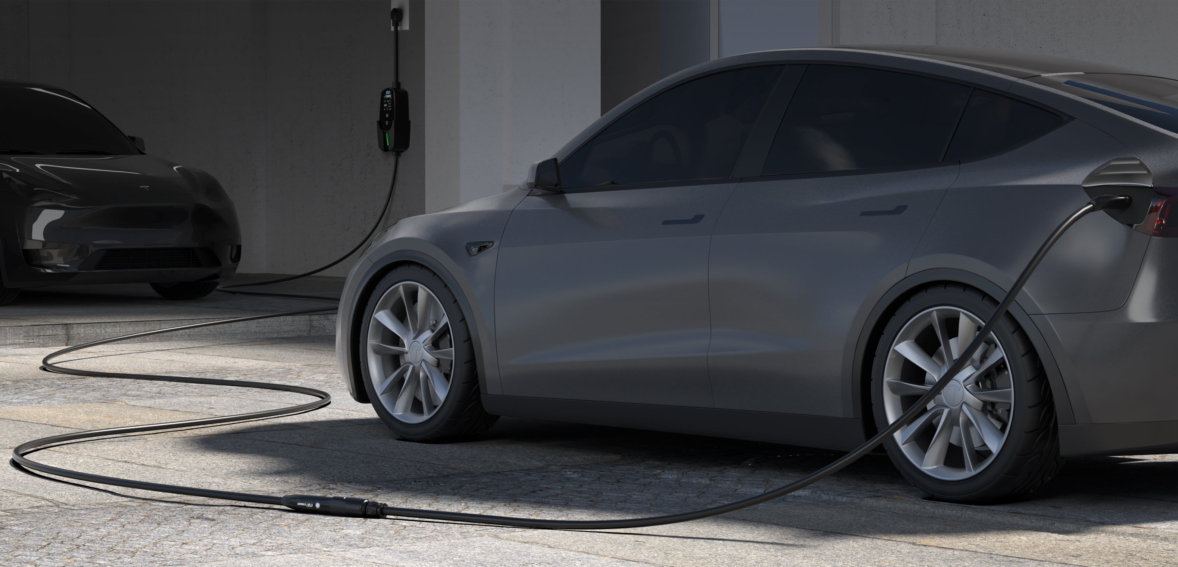 EVDANCE Tesla Extension Cord extra to connect your charger from the garage to the street, charge beyond limits.