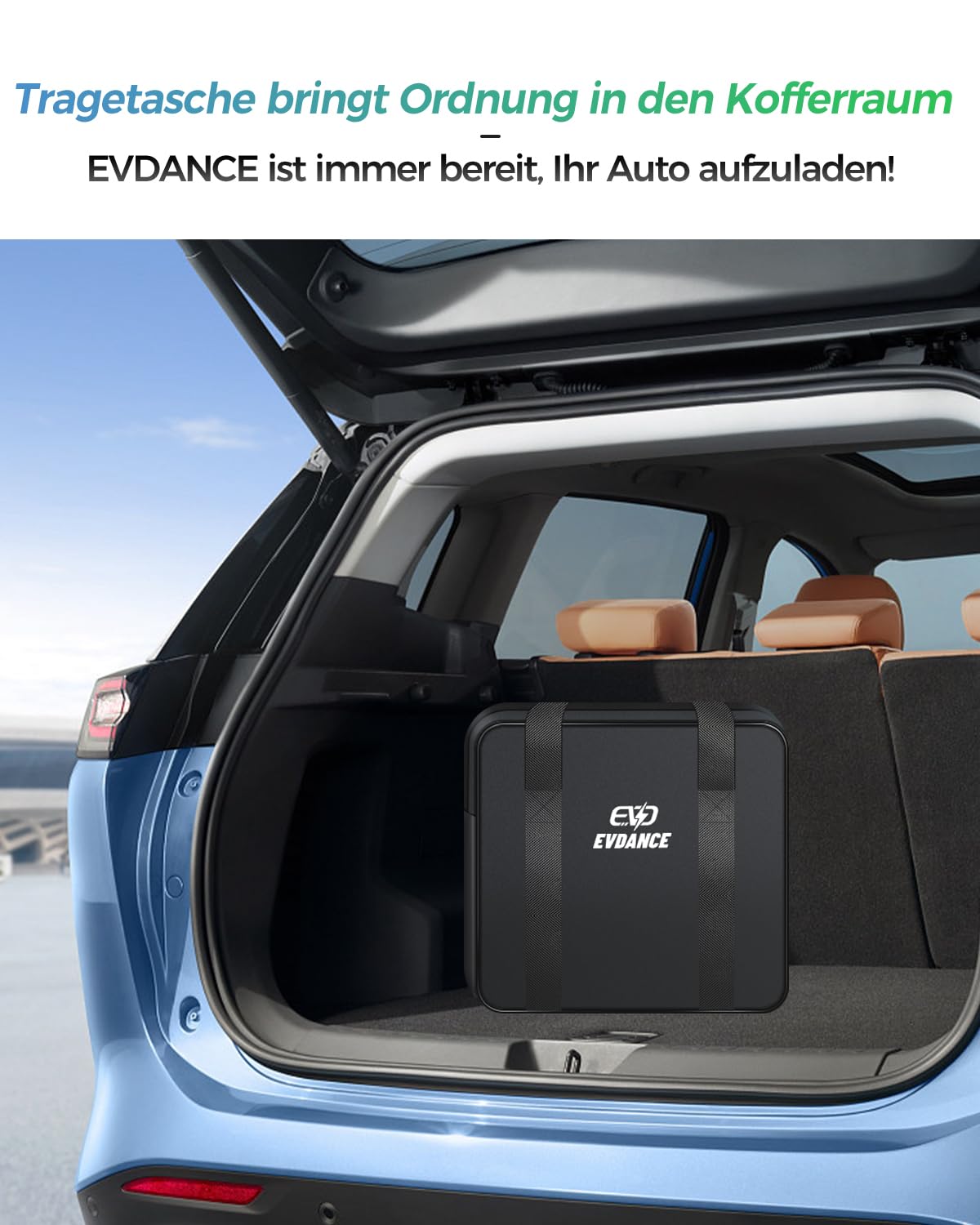 EVDANCE Portable Adjustable Type 2 Schuko EV Charger 16A 6.1M