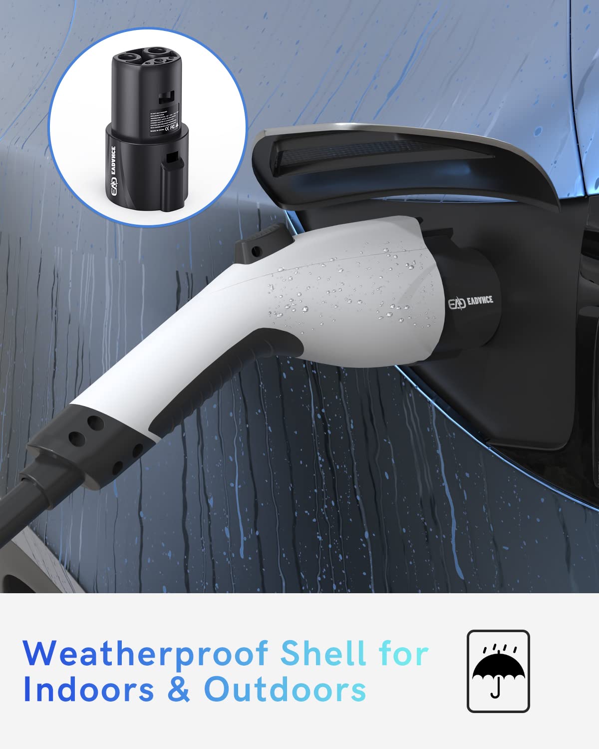 SAE J1772 to Tesla Charging Adapter 80 Amp/ 240V - EVDANCE