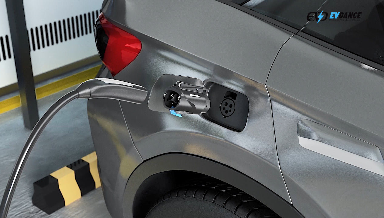 how to use the EVDANCE tesla j1772 adapter