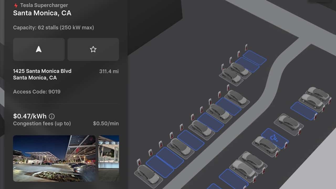 Tesla Adds Detailed Supercharger Maps to Improve Charging Navigation