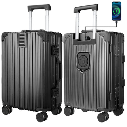 LAZEYARD Carry On Luggage with Cup Holder and USB Charge Port