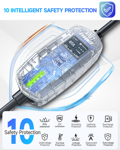 EVDANCE 240V 40A Portable Home 2 in 1 Electric Vehicle EV Charger