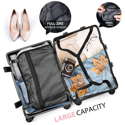 LAZEYARD Carry On Luggage with Cup Holder and USB Charge Port