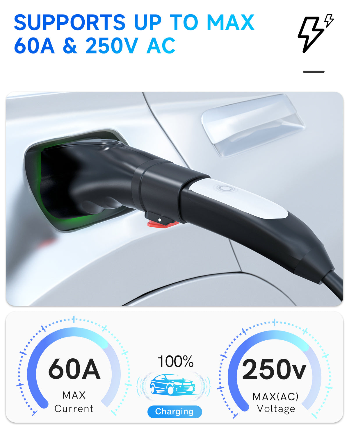 Tesla(Nacs) to J1772 Charging Adapter with Security Lock - Promote