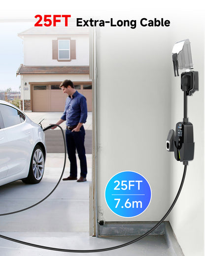 EVDANCE 240V 40A Portable Home 2 in 1  EV Charger For Tesla