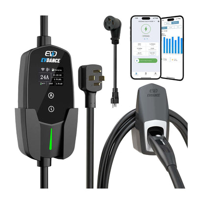 EVDANCE Level 2 NEMA 14-30 24A NACS Portable EV Charger