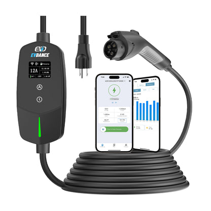 EVDANCE Flux Level 1 NEMA 5-15 Plug 12A J1772 Portable EV Charger