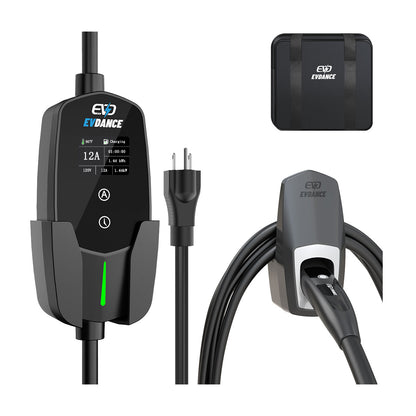 EVDANCE Flux Level 1 NEMA 5-15 Plug 12A J1772/NACS Portable EV Charger