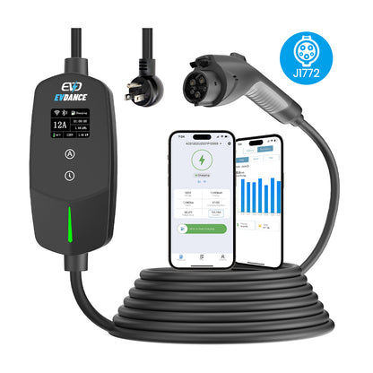 EVDANCE Flux Level 1 NEMA 5-15 Plug 12A J1772 Portable EV Charger