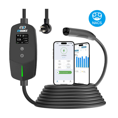 EVDANCE Flux Level 1 NEMA 5-15 Stecker 12A NACS Tragbares EV-Ladegerät