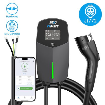 EVDANCE Flux Pro Home Level 2 J1772  EV Charging Station Wifi Enabled ETL Certified