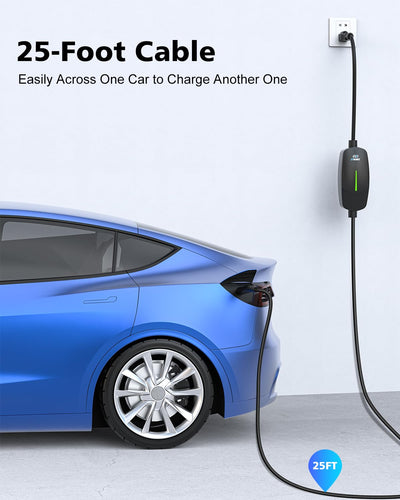EVDANCE Portable Tesla Level 1 EV Charger | 110V &240V| 16 Amp | NEMA 5-15&6-20