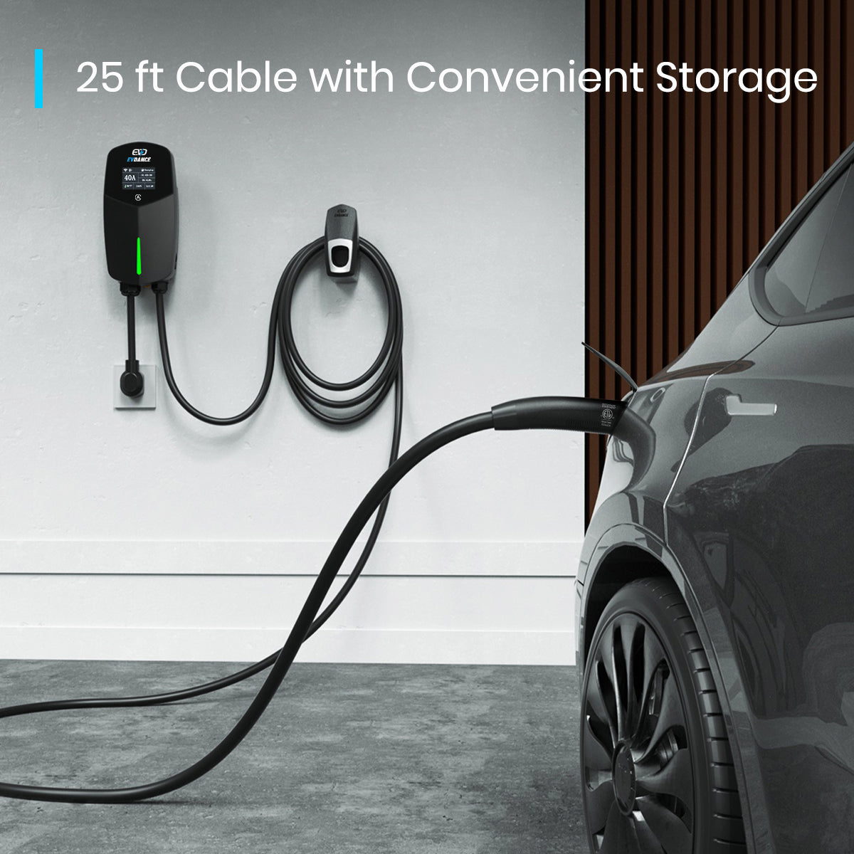 EVDANCE Flux Pro Home Level 2 NACS/Tesla  EV Charging Station Wifi Enabled ETL Certified