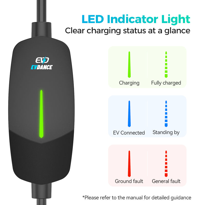 LED indicator light clear charging status a glance