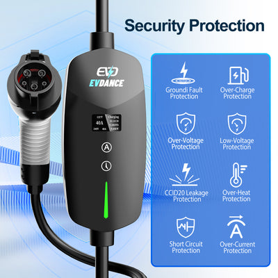EVDANCE Level 2 EV Charger NEMA 14-50 J1772 Portable Plug In - 40A