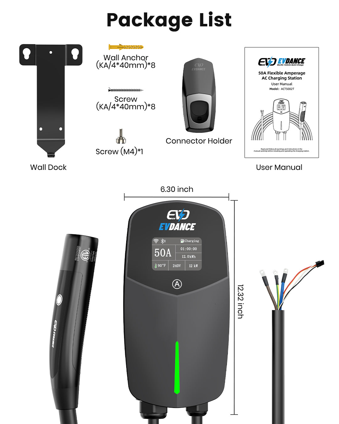 EVDANCE Flux Pro Home Level 2 NACS/Tesla  EV Charging Station Wifi Enabled ETL Certified
