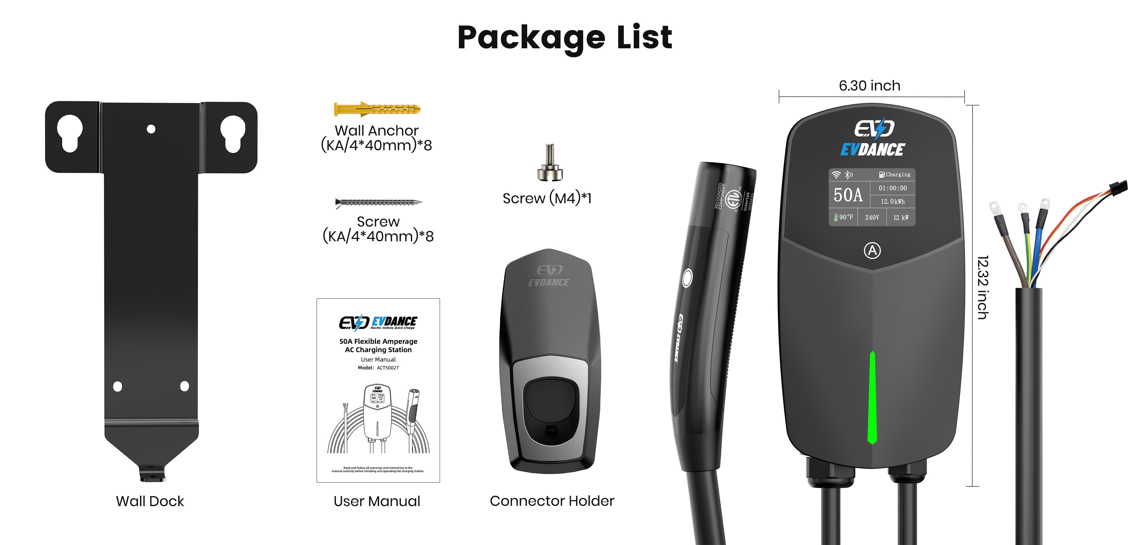 EVDANCE Flux Pro Home Level 2 NACS/Tesla  EV Charging Station Wifi Enabled ETL Certified