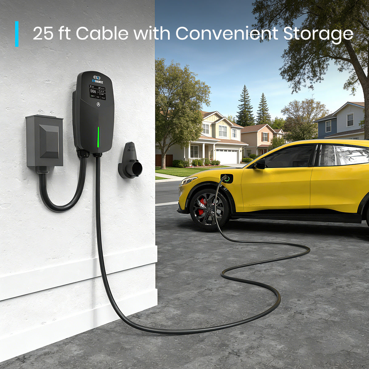 EVDANCE Flux Pro Home Level 2 J1772  EV Charging Station Wifi Enabled ETL Certified