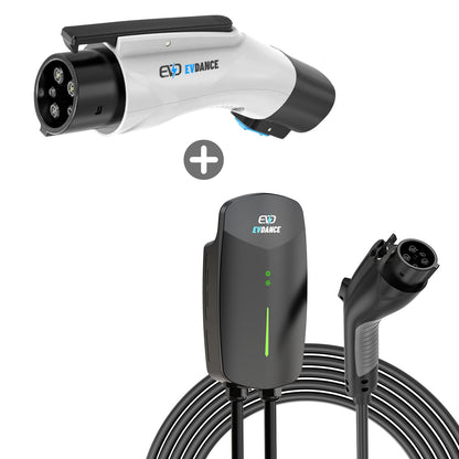 EVDANCE Flux Pro Level 2 NEMA 14-50 Plug 40A J1772 Home EV Charger + NACS To J1772 Adapter 50A Max