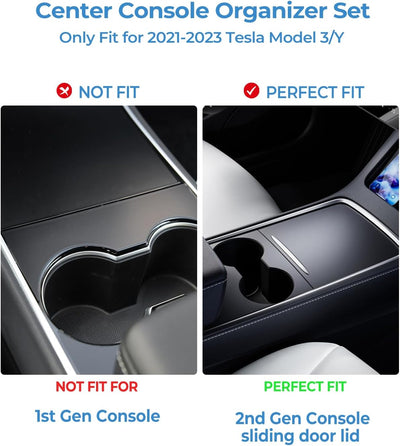 Car Center Console To Tesla Model Y Model 3 Center Console Organizer Set 5PCS - EVDANCE