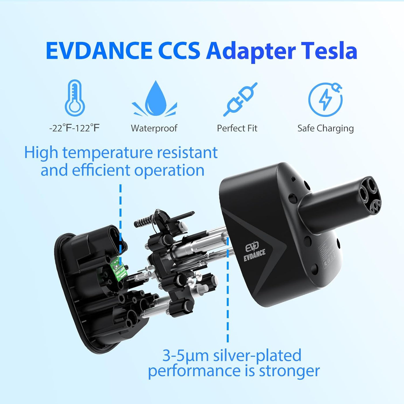 250KW Power DC Charging CCS Combo 1 To Tesla Adapter - EVDANCE