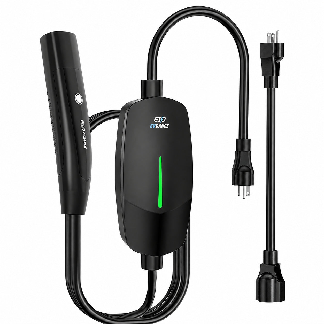 EVDANCE Portable Tesla Level 1+2 EV Charger | 110V &240V| 16 Amp | NEMA 5-15&6-20 #Color_Black