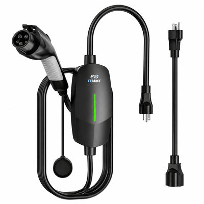 EVDANCE Level 1&2 EV Charger NEMA 6-20 J1772 Portable Dual Plug In - 12/16A