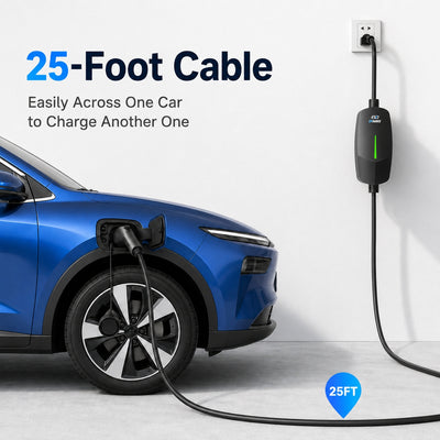 EVDANCE Level 1&2 EV Charger NEMA 6-20 J1772 Portable Dual Plug In - 12/16A