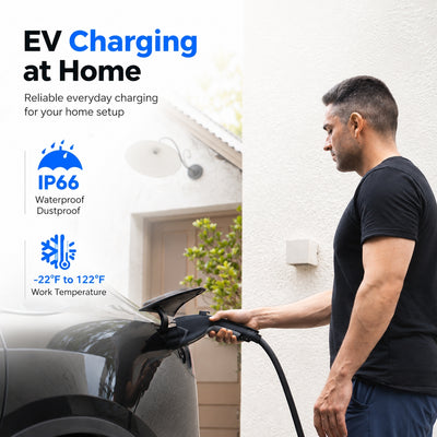 EVDANCE Level 1&2 EV Charger NEMA 6-20 J1772 Portable Dual Plug In - 12/16A