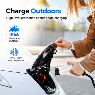 EVDANCE Level 1&2 EV Charger NEMA 6-20 J1772 Portable Dual Plug In - 12/16A