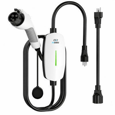 EVDANCE Level 1&2 EV Charger NEMA 6-20 J1772 Portable Dual Plug In - 12/16A