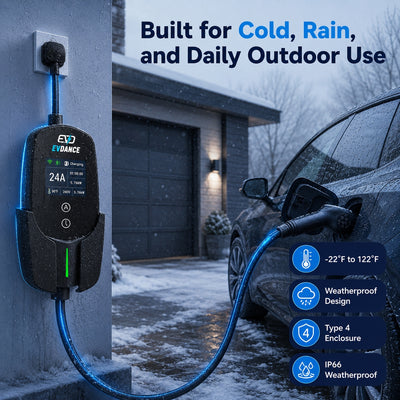 EVDANCE Level 2 NEMA 10-30 24A J1772 Portable EV Charger
