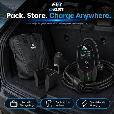EVDANCE Level 2 NEMA 10-30 24A J1772 Portable EV Charger