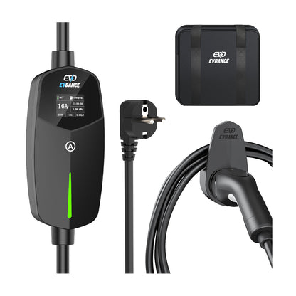 EVDANCE Type 2 16A 230V Portable Adjustable Schuko EV Charger