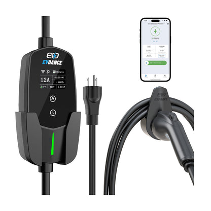 EVDANCE Flux Level 1 NEMA 5-15 Plug 12A J1772/NACS Portable EV Charger